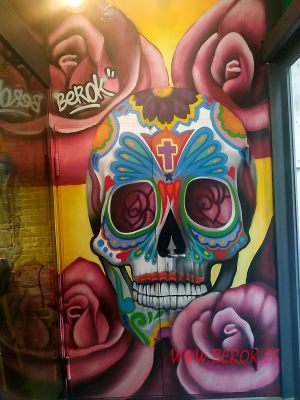 graffiti calavera mexicana restaurante hacienda